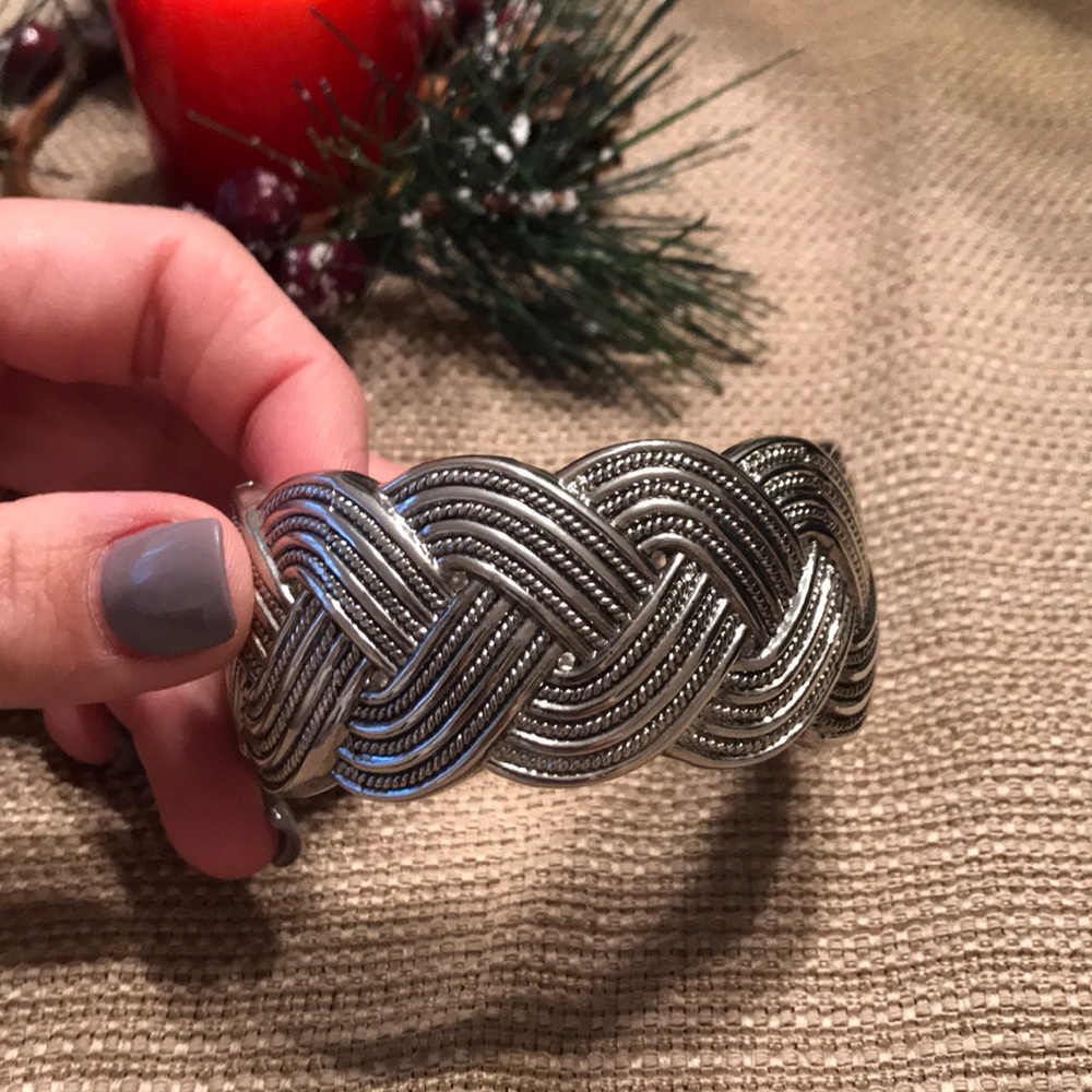 Silver braid bracelet
